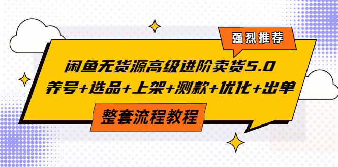（3662期）闲鱼无货源高级进阶卖货5.0，养号+选品+上架+测款+优化+出单整套流程教程-安索博客网