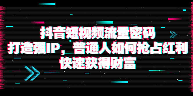 （3623期）抖音短视频流量密码：打造强IP，普通人如何抢占红利，快速获得财富-安索博客网