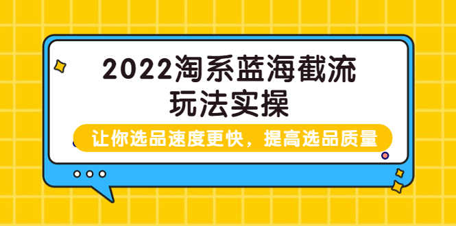 （3601期）2022淘系蓝海截流玩法实操：让你选品速度更快，提高选品质量-安索博客网