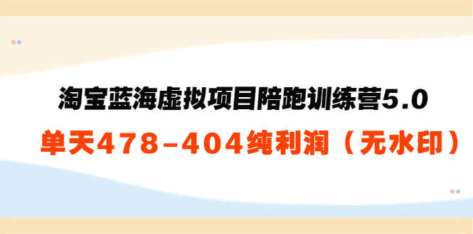 （3537期）黄岛主：淘宝蓝海虚拟项目陪跑训练营5.0：单天478纯利润（无水印）-安索博客网
