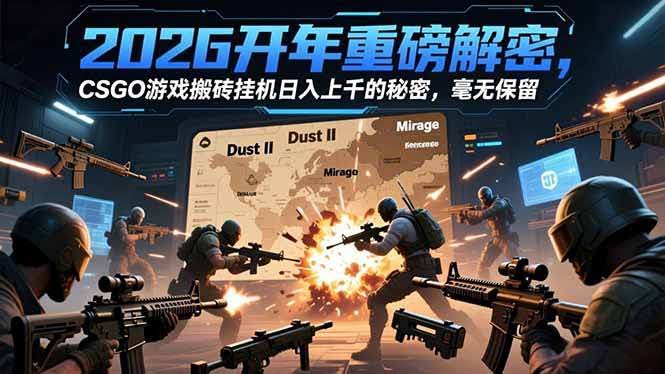 （16904期）2026开年大爆料！CSGO游戏挂机搬砖每天上千的秘密，全抖出来啦-安索博客网