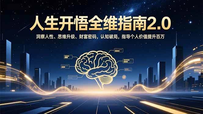 （16898期）人生开悟全维指南2.0：看透人性、升级思维、抓住财富，打破认知，让自己价值翻倍-安索博客网