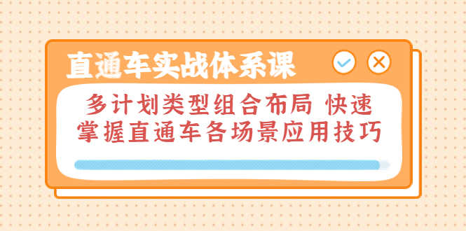 （3475期）直通车实战体系课：多计划类型组合布局 快速掌握直通车各场景应用技巧-安索博客网