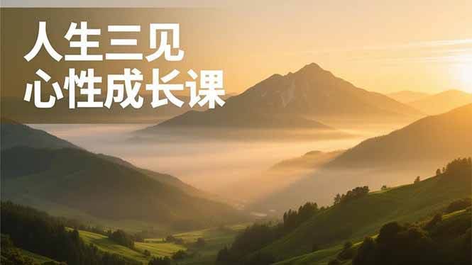 （16897期）人生三见心性成长课：看透天地、众生和自己，搞懂人性，安顿好身心，活出明白又富足的自己-安索博客网