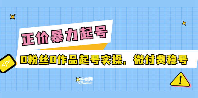 （3377期）正价暴力起实操号：0粉丝0作品起号实操，微付费稳号-安索博客网