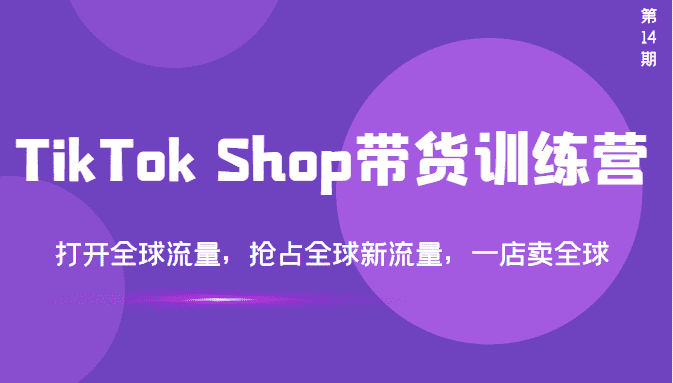 （3342期）TikTok Shop带货训练营，打开全球流量，抢占全球新流量 一店卖全球(第14期)-安索博客网