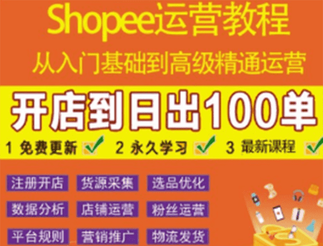 （3334期）shopee运营教程：从入门基础到高级精通，开店到日出100单（全套课程）-安索博客网