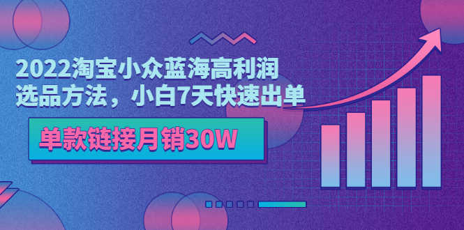 （3208期）2022淘宝小众蓝海高利润选品方法，小白7天快速出单，单款链接月销30W-安索博客网