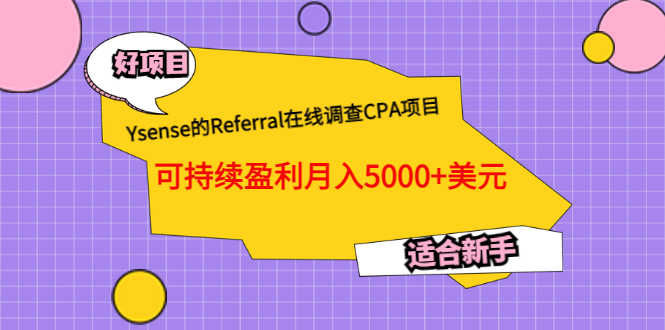 （3176期）Ysense的Referral在线调查CPA项目，可持续盈利月入5000+美元，适合新手-安索博客网