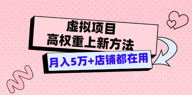 （3151期）虚拟项目高权重上新方法，月入5万+店铺都在用（实战）-安索博客网