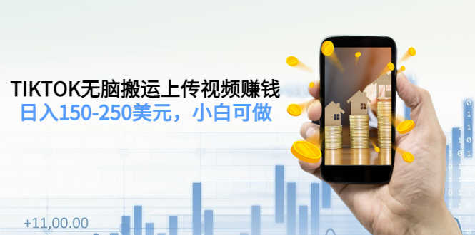 （3142期）TIKTOK无脑搬运上传视频赚钱，日入150-250美元，小白可做（2节视频课）-安索博客网