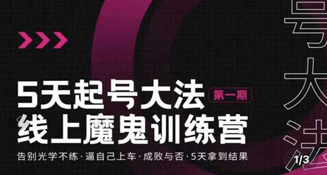 （3121期）五天起号魔鬼训练营，告别光学不练，逼自己上车，成败与否，5天拿到结果-安索博客网