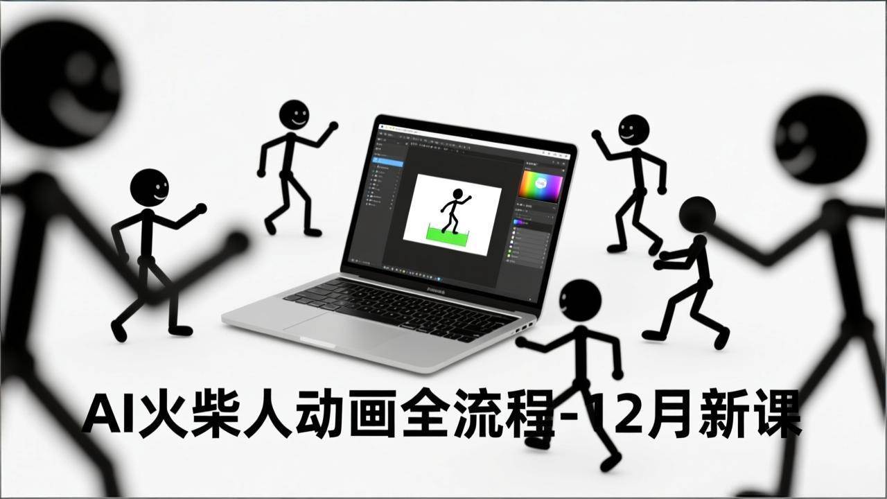 火柴人动画AI速成课！12月新课：写文案、克隆声音、剪视频，小白也能秒出片-安索博客网