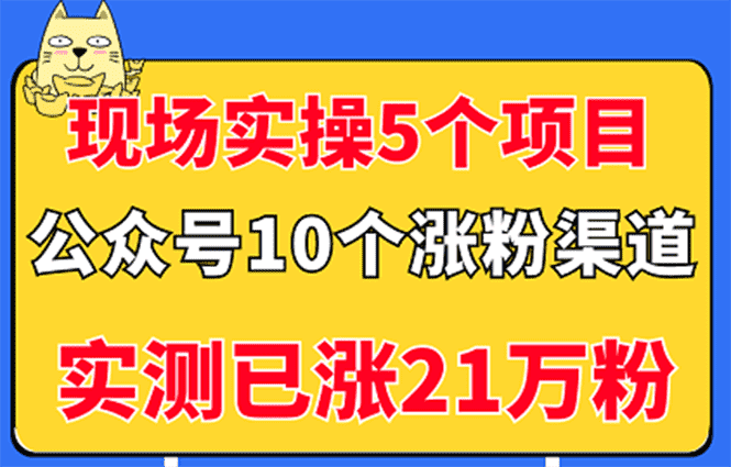 （2947期）现场实操5个公众号项目，10个涨粉渠道，实测已涨21万粉！-安索博客网