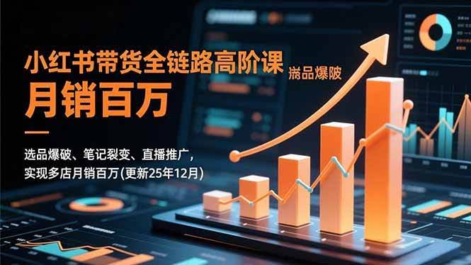 小红书带货全链路高阶课，选品、笔记、直播全搞定，多店月销百万不是梦（更新至25年12月）-安索博客网