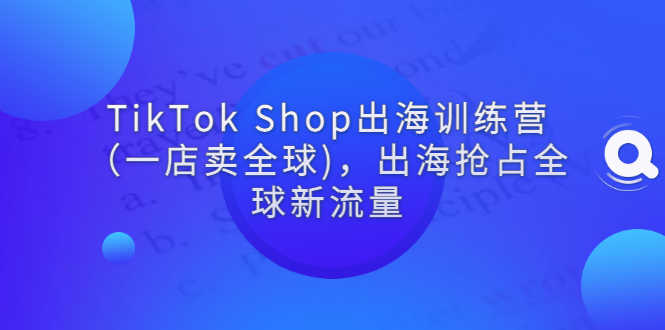 （2787期）TikTok Shop出海训练营（一店卖全球)，出海抢占全球新流量-安索博客网