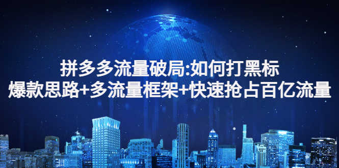 （2768期）拼多多流量破局:如何打黑标，爆款思路+多流量框架+快速抢占百亿流量-安索博客网