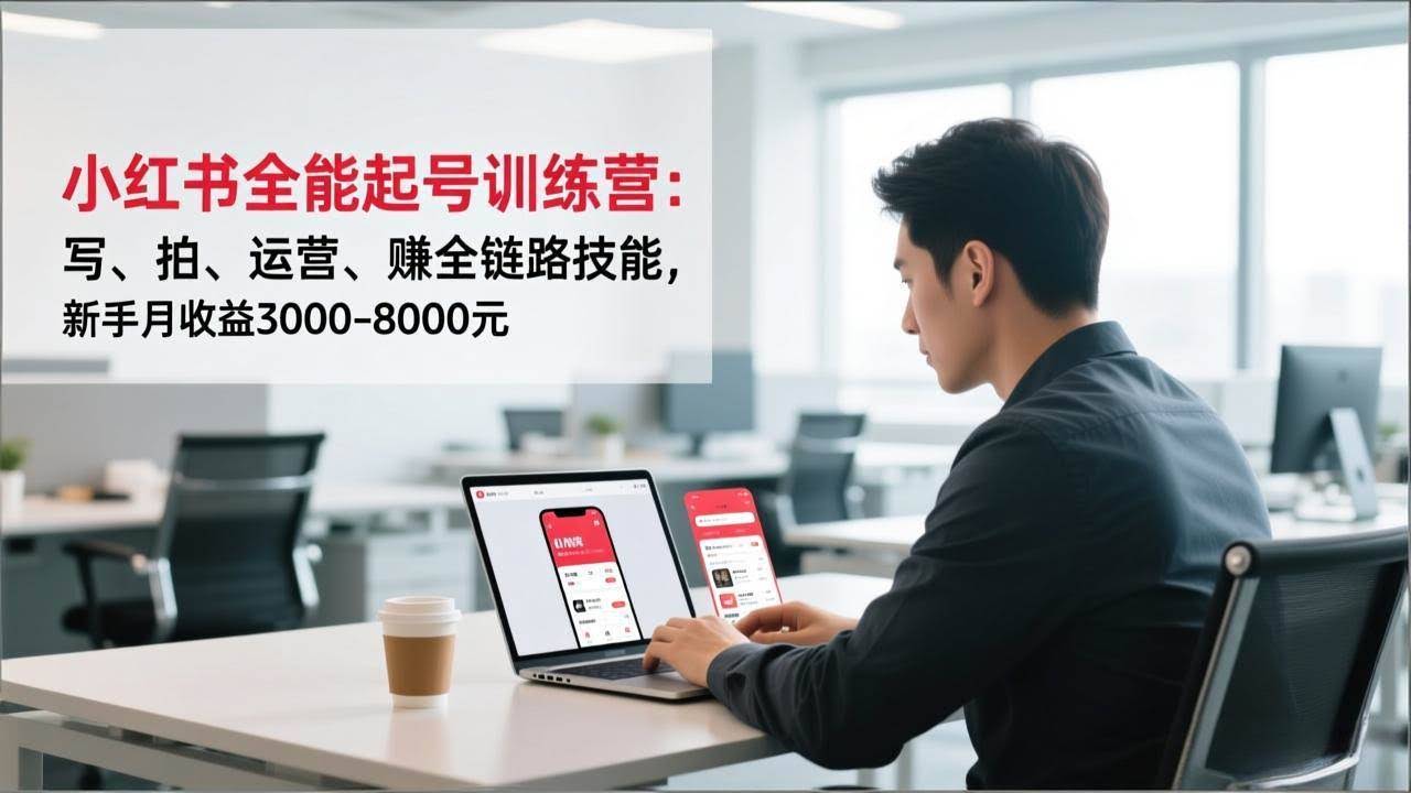 （16836期）小红书从零开始起号训练营：写、拍、运营、赚钱一条龙，新手小白月入3000-8000元-安索博客网