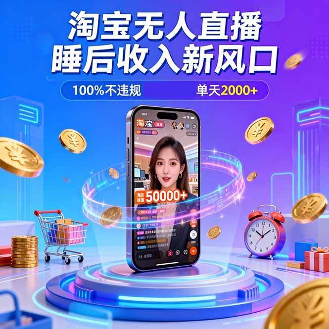 （16822期）淘宝无人直播，不违规不封号，直播100小时卖了5万，年底旺季！-安索博客网