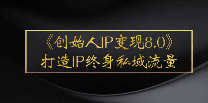 （2556期）《创始人IP变现8.0》打造IP终身私域流量，干货满满！-安索博客网