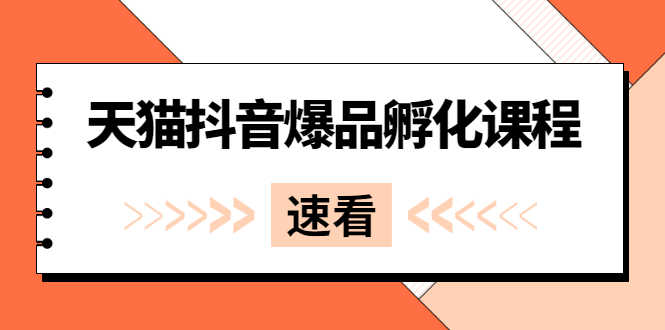 （2529期）《天猫抖音爆品孵化课程》独家绝密新品引爆法-安索博客网