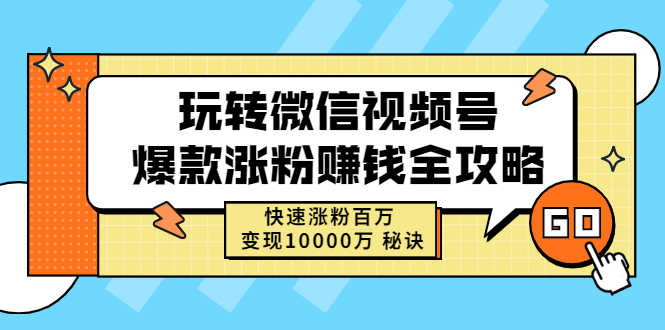 （2465期）玩转微信视频号爆款涨粉赚钱全攻略，快速涨粉百万 变现10000万 秘诀-安索博客网