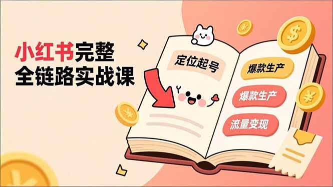 （16805期）小红书全链路实战课，教你怎么定位起号、做出爆款、流量变现，稳定出单赚到钱-安索博客网