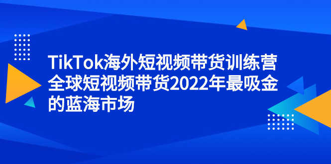 （2347期）TikTok海外短视频带货训练营，全球短视频带货2022年最吸金的蓝海市场-安索博客网