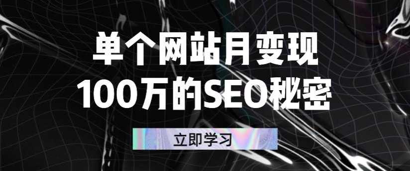 （2332期）单个网站月变现100万的SEO秘密：如何百分百做出赚钱站点-安索博客网