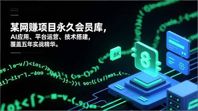网赚项目永久会员库，AI应用、平台运营、技术搭建，五年实战干货全在这-安索博客网