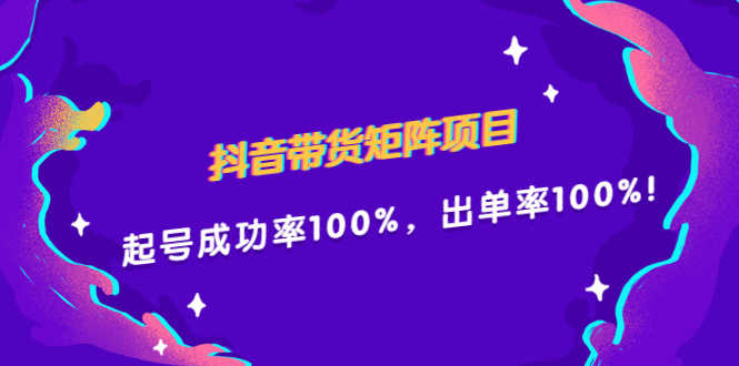 （2249期）抖音带货矩阵项目，起号成功率100%，出单率100%！-安索博客网