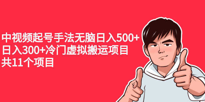 （2224期）中视频起号手法无脑日入500+日入300+冷门虚拟搬运项目（共11个项目）-安索博客网