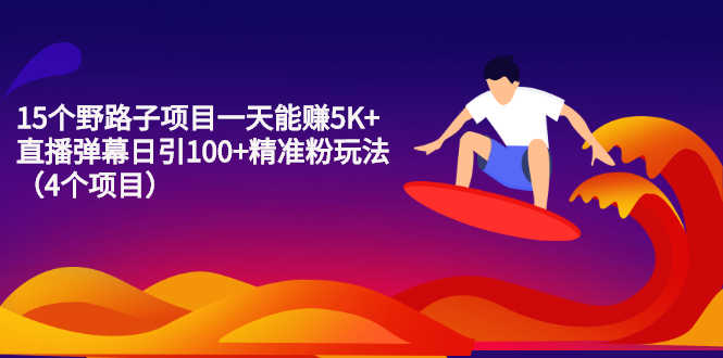 （2213期）15个野路子项目一天能赚5K+直播弹幕日引100+精准粉玩法（4个项目）-安索博客网