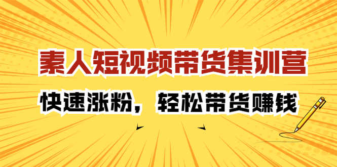 （2203期）素人短视频带货集训营：快速涨粉，轻松带货赚钱-安索博客网