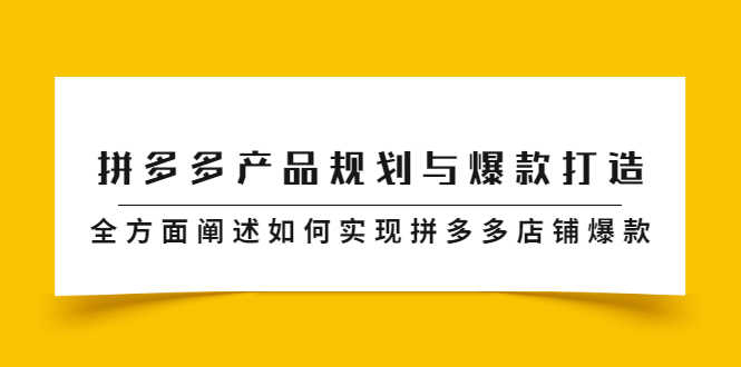 （2181期）拼多多产品规划与爆款打造，全方面阐述如何实现拼多多店铺爆款-安索博客网