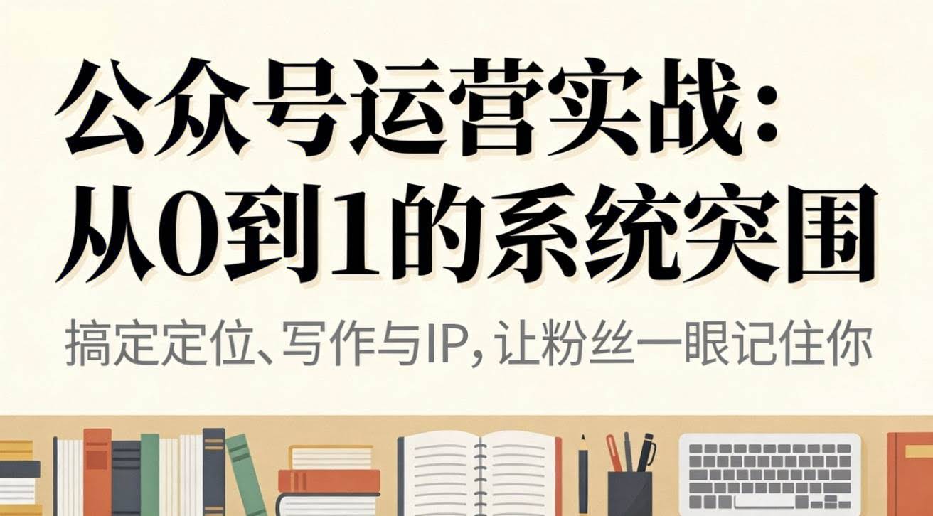 公众号运营实战：从0到1的系统突围-安索博客网