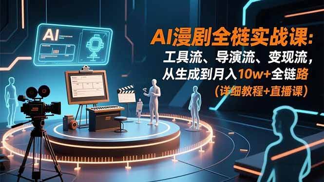 AI漫剧全栈实战课：从零开始，手把手带你月入10w+（详细教程+直播课）-安索博客网