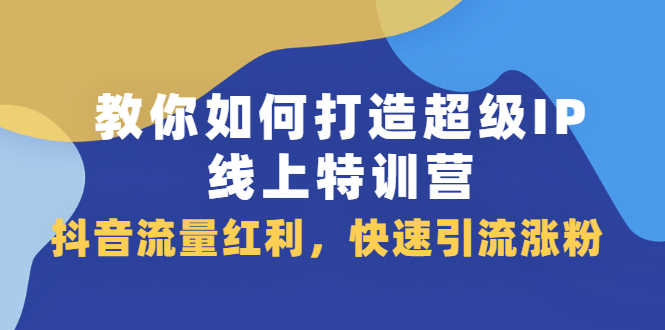 （2093期）教你如何打造超级IP线上特训营，抖音流量红利，快速引流涨粉-安索博客网