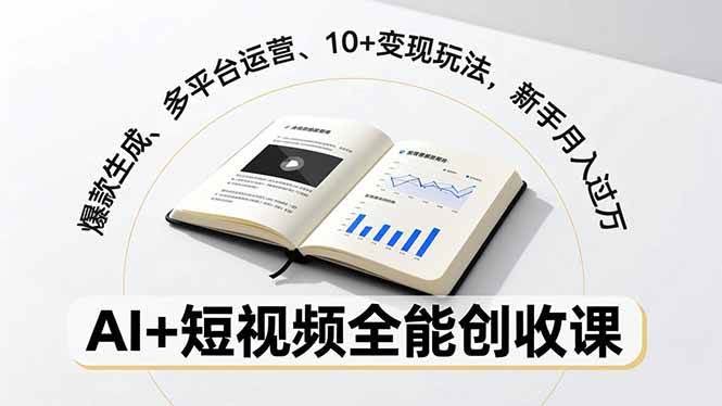 （16773期）AI+短视频赚钱课，爆款随便出、多平台都能玩、10多种变现方式，新手也能月入过万-安索博客网