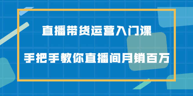 （2078期）直播带货运营入门课，手把手教你直播间月销百万-安索博客网