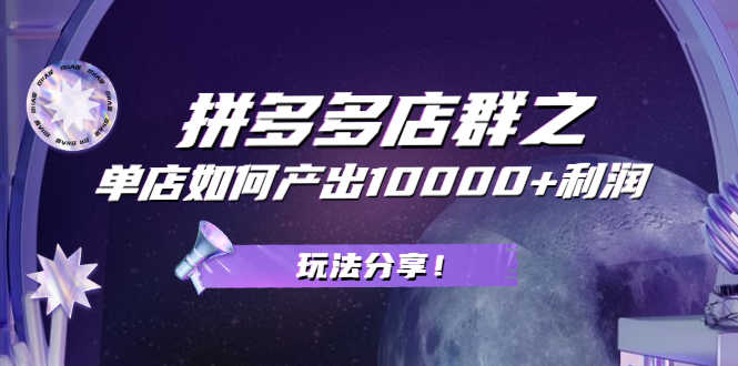 （2056期）拼多多店群之：教你单店如何产出10000+利润，玩法分享！-安索博客网