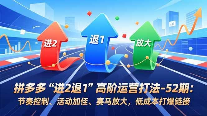 拼多多“进2退1”高阶玩法-52期：控节奏、蹭活动、赛马放大，低成本冲爆款-安索博客网
