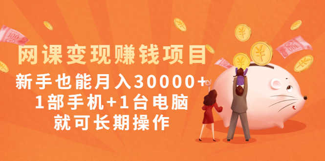 （1990期）网课变现赚钱项目：新手也能月入30000+1部手机+1台电脑就可长期操作-安索博客网