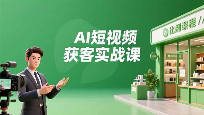 AI短视频获客实战课：数字人创作、实体行业应用、精准引流，30天搞定客源月入6万+-安索博客网