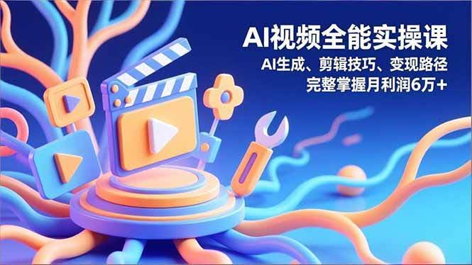 16731 AI视频全能实操课，AI生成、剪辑技巧、变现路径，轻松掌握月入6万+-安索博客网