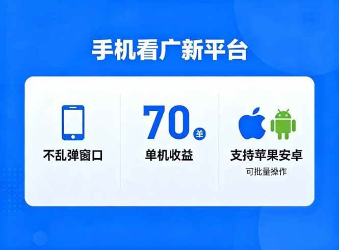 16710期：新平台看广告，不弹窗！单机日赚70+，苹果安卓都能批量搞，一天轻松破万-安索博客网