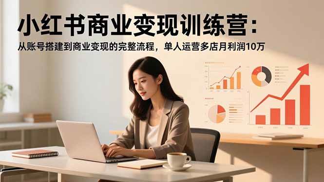 小红书赚钱实操课：从零开始搞账号到月入10万，一个人就能管好几个店-安索博客网
