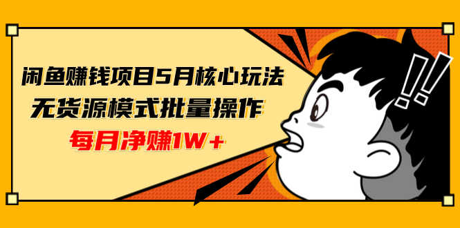 （1312期）闲鱼赚钱项目5月核心玩法，无货源模式批量操作，每月净赚1W+（共2节视频）-安索博客网