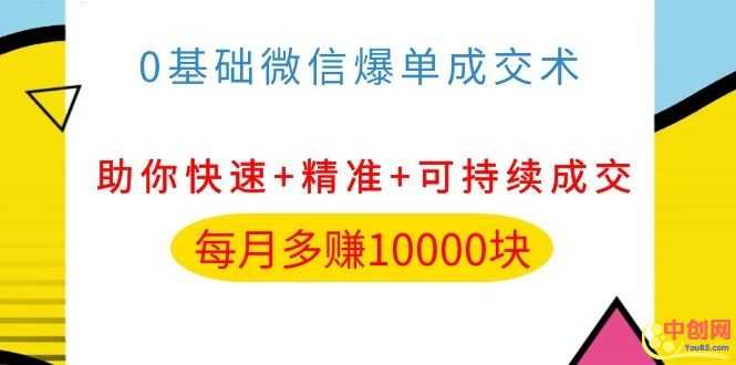 （1035期）0基础微信爆单成交术，助你快速+精准+可持续成交，每月多赚10000块-安索博客网