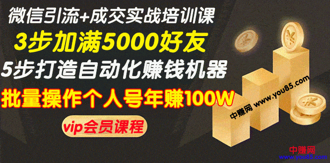 （968期）微信引流+成交实战培训，5步打造自动化化赚钱机器，批量操作个人号年赚100W-安索博客网